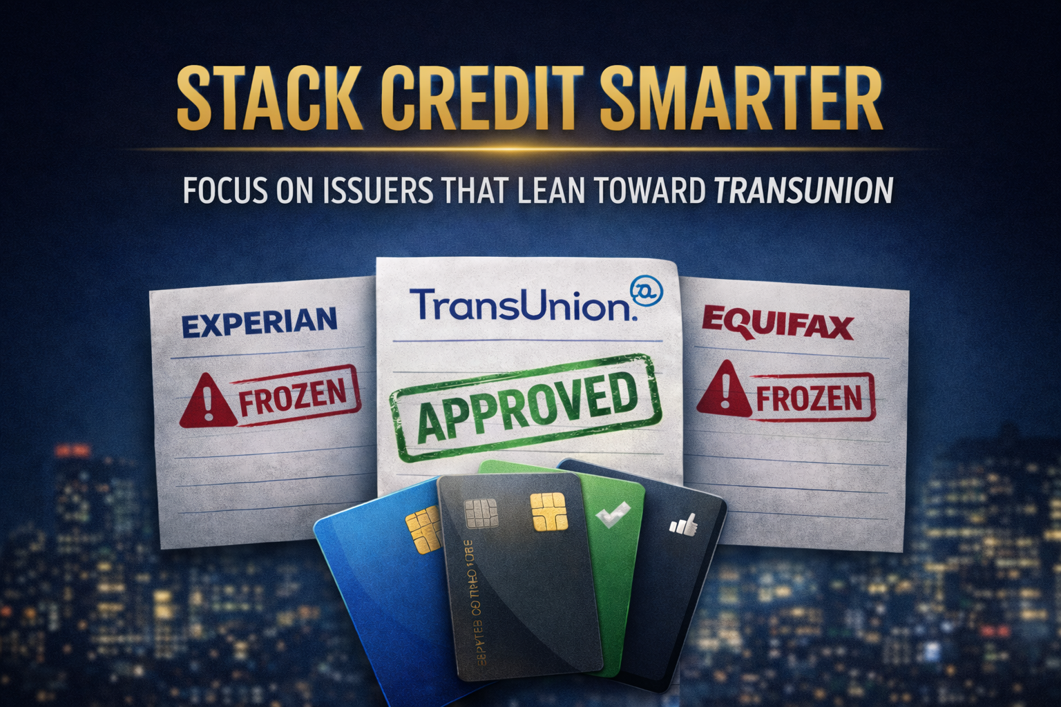 A visual breakdown of how to target credit card issuers that commonly pull TransUnion.